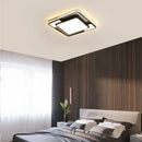 Modern black & white iron body rectangular chandelier living room light
