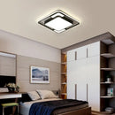 Modern black & white iron body rectangular chandelier living room light
