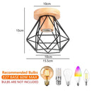 Modern black & white iron wood e27 ceiling light bedroom lamp