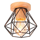 Modern black & white iron wood e27 ceiling light bedroom lamp