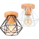 Modern black & white iron wood e27 ceiling light bedroom lamp
