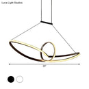 DecorBites™ Sleek Metal Island Pendant with LED Suspension Lighting in Black/White for Warm/White Light