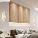 Modern black & white leaf sconce light bedroom wall lamp