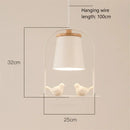 Modern black & white led bird wall sconce living room light