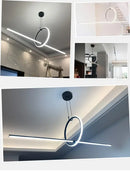 Modern black & white led ceiling chandelier living room pendant light