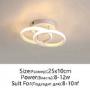 Modern black & white led ceiling lamp living room intertwined ring