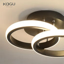 Modern black & white led ceiling lamp living room intertwined ring