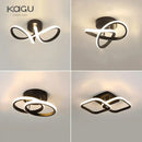 Modern black & white led ceiling lamp living room intertwined ring