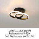 Modern black & white led ceiling lamp living room intertwined ring