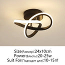 Modern black & white led ceiling lamp living room intertwined ring