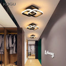 Modern black & white led ceiling lamp living room intertwined ring