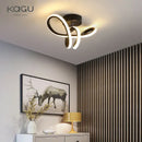 Modern black & white led ceiling lamp living room intertwined ring