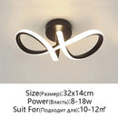 Modern black & white led ceiling lamp living room intertwined ring