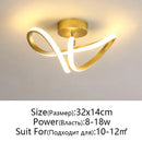 Modern black & white led ceiling lamp living room intertwined ring