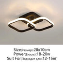 Modern black & white led ceiling lamp living room intertwined ring