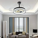 Modern black & white led chandelier ceiling fan living room