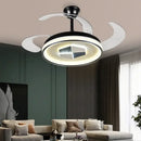 Modern black & white led chandelier ceiling fan living room