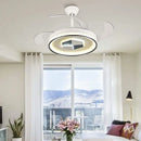 Modern black & white led chandelier ceiling fan living room