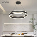 Modern black & white led ring chandelier living room pendant light