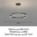 Modern black & white led ring chandelier living room pendant light