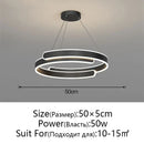 Modern black & white led ring chandelier living room pendant light