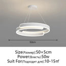 Modern black & white led ring chandelier living room pendant light