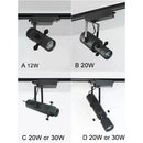 Modern black & white led track light gallery spotlight