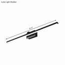 Modern black & white linear light fixture bathroom wall sconce