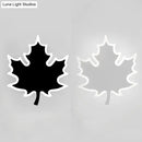 Modern black & white maple leaf sconce light bedroom wall decor