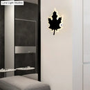 Modern black & white maple leaf sconce light bedroom wall decor