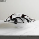 Modern black & white marbled glass fruit plate dining room bowl