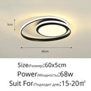 Modern black & white minimalist led ceiling light for living room