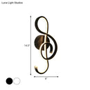 Modern black & white musical note wall lamp – bedroom acrylic shade