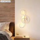Modern black & white musical note wall lamp – bedroom acrylic shade