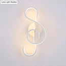 Modern black & white musical note wall lamp – bedroom acrylic shade