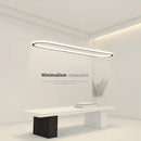 Modern black & white oval led chandelier dining room pendant light