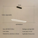 Modern black & white oval led chandelier dining room pendant light