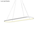 DecorBites™ Modern Oval Suspended LED Restaurant Island Light in Black/White: Stylish Metal Fixture