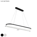 DecorBites™ Modern Oval Suspended LED Restaurant Island Light in Black/White: Stylish Metal Fixture