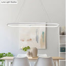 DecorBites™ Modern Oval Suspended LED Restaurant Island Light in Black/White: Stylish Metal Fixture