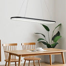 DecorBites™ Modern Oval Suspended LED Restaurant Island Light in Black/White: Stylish Metal Fixture