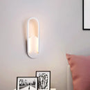 DecorBites™ Sleek Black/White Sloped Half-Oblong Sconce Minimalist Acrylic LED Wall Light in Warm/White - Perfect for Parlor