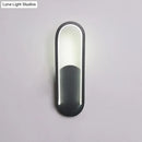 DecorBites™ Sleek Black/White Sloped Half-Oblong Sconce Minimalist Acrylic LED Wall Light in Warm/White - Perfect for Parlor