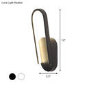DecorBites™ Sleek Black/White Sloped Half-Oblong Sconce Minimalist Acrylic LED Wall Light in Warm/White - Perfect for Parlor