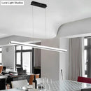 Modern black & white plank hanging lamp – kitchen island lighting
