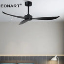 Modern black & white plastic blade ceiling fan with remote bedroom