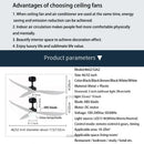 Modern black & white plastic blade ceiling fan with remote bedroom