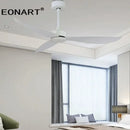 Modern black & white plastic blade ceiling fan with remote bedroom