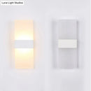 DecorBites™ Minimalist Black/White Rectangular LED Sconce Light - Thinnest Wall Mounted Lamp in Warm/White Light - 11.5"/16" W