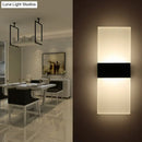 DecorBites™ Minimalist Black/White Rectangular LED Sconce Light - Thinnest Wall Mounted Lamp in Warm/White Light - 11.5"/16" W